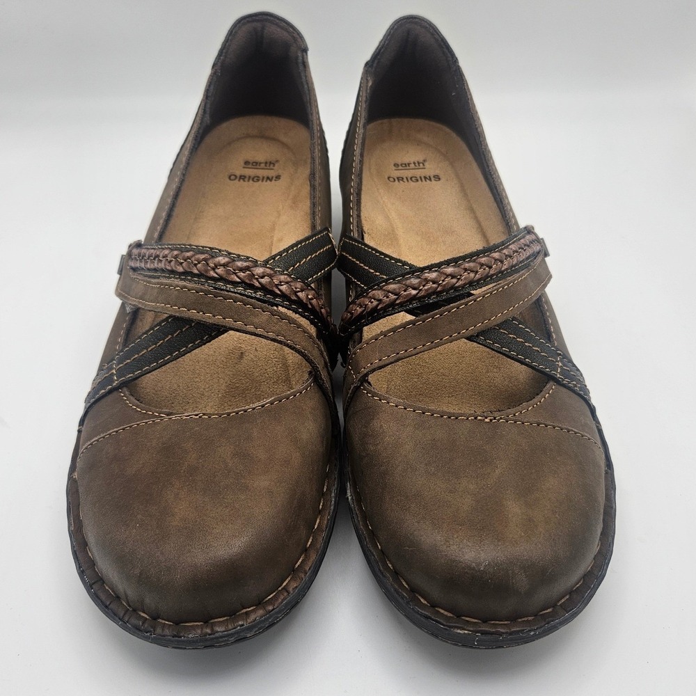 Earth Origins Brown and Black Women's Slip-On Flats